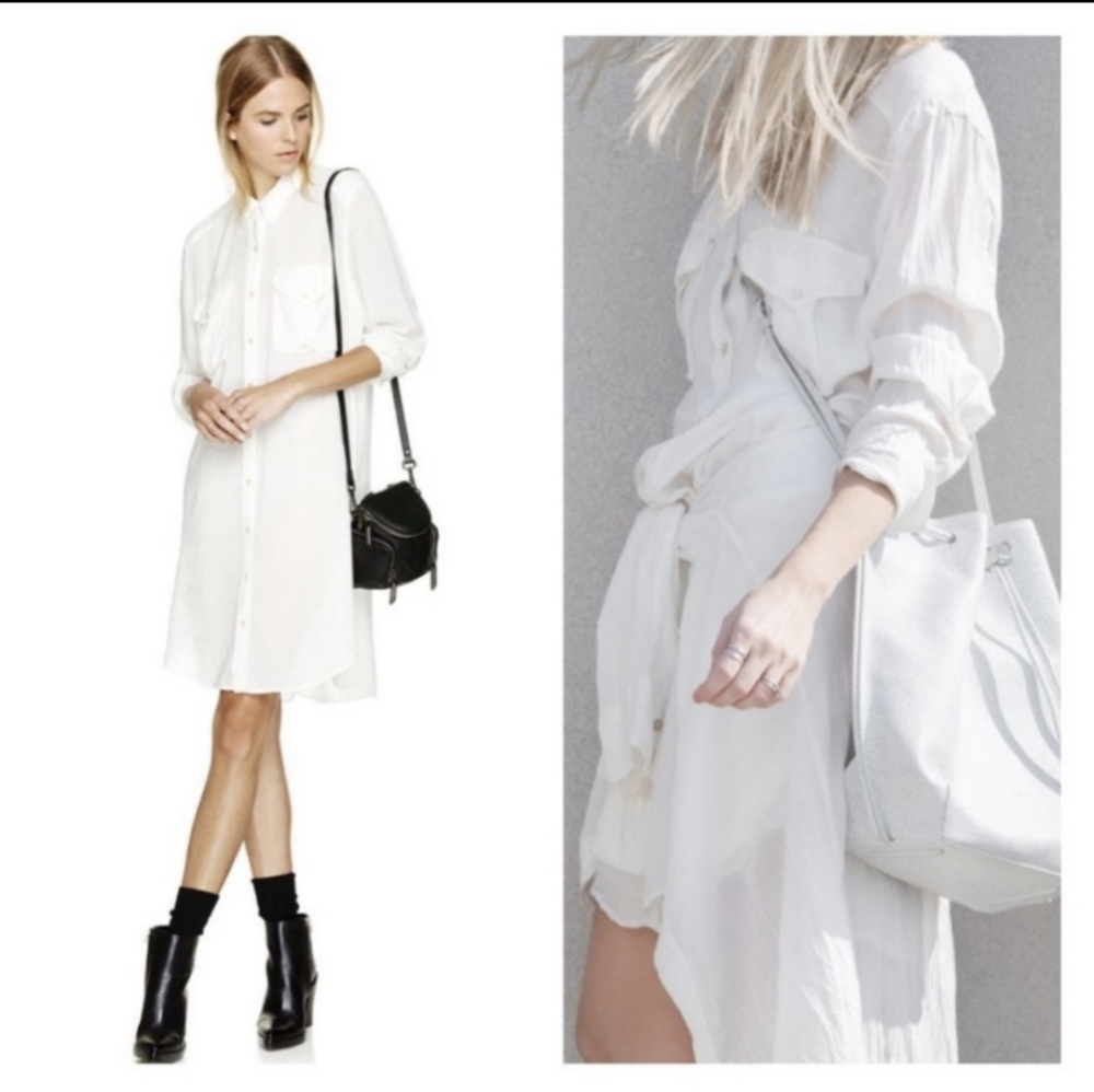 Aritzia sheer shirt dress Small